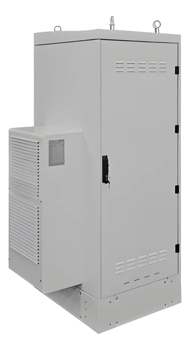 VEROK — Double-Wall Outdoor Cabinet 30U porta frontale e posteriore, condizionatore – Acciaio inox AISI 316