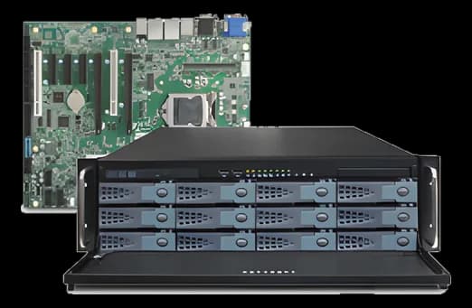 GOMA industrial workstation with motherboard, 19” rackmount chassis