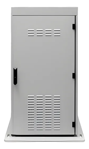 VEROK — Double-Wall Outdoor Cabinet 24U, porta frontale e posteriore, basamento di interfaccia – AISI 316