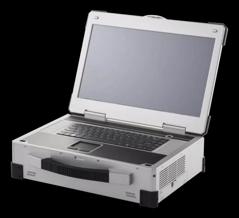 Computer portatile rugged Acme Portable NotePAC Pro con schermo apribile e maniglia di trasporto integrata