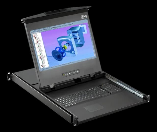 Console LCD rack a doppio scorrimento con display 4K