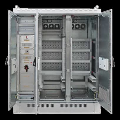 VEROK — Doppio-Wall Outdoor Cabinet 34U aperto, tripla sezione – Acciaio inox AISI 316