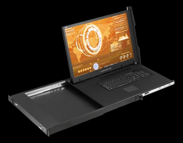 Console LCD rack 19″ da 23.8" con KVM locale e retroilluminazione LED