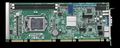 Scheda SBC PICMG 1.3 ADLINK NuPRO-E43 con socket CPU, slot RAM e connettori I/O
