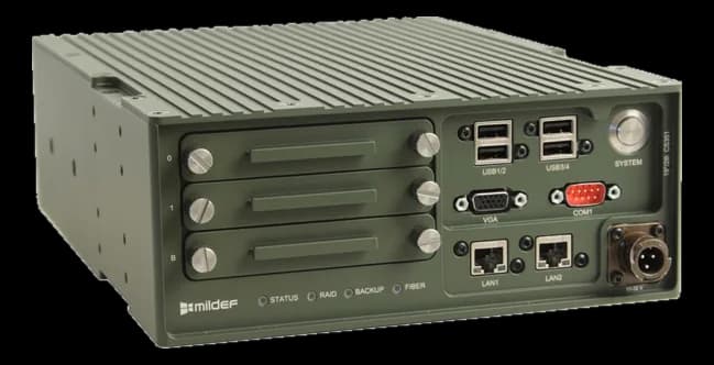 CS351 — Server rugged 19"/2 fanless con dischi RAID estraibili
