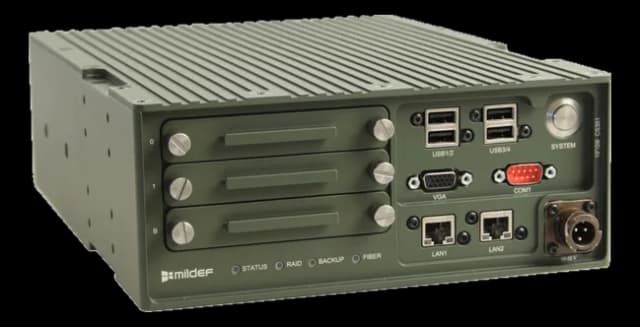 Server rugged 19"/2 fanless con dischi RAID estraibili