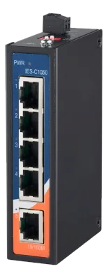 Switch Ethernet industriale unmanaged a 5 porte Ethernet, montaggio DIN rail, IP40