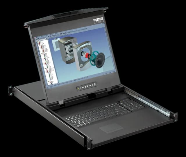 Console LCD rack 1U da 16.2″ con KVM locale e retroilluminazione LED