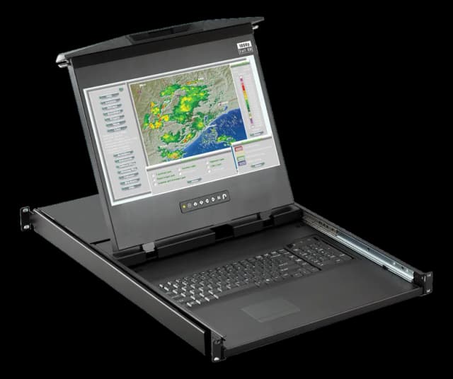 Console LCD rack 17.3" con KVM locale e display LED anti-glare
