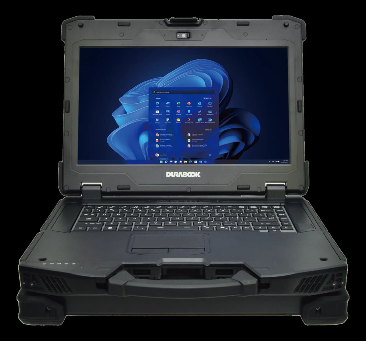 Z14I 14″ rugged workstation, open, with display and keyboard