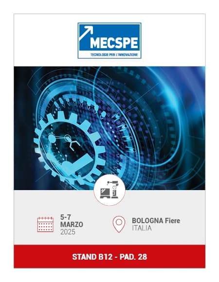 Locandina GOMA di MECSPE 2025: 5-7 marzo, BolognaFiere, stand B12 padiglione 28
