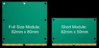 I due formati SMARC a confronto: modulo full size 82×80 mm e short 82×50 mm